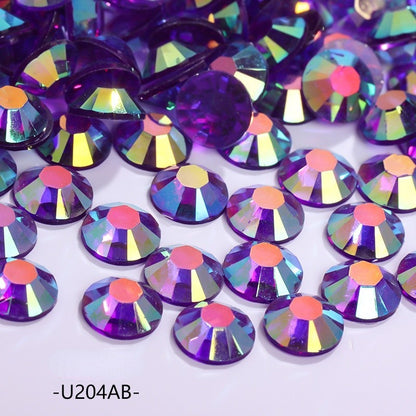 4/5/6 mm flat bottom crystal resin diamond AB color transparent U series acrylic nail drill large package 5,000 pcs