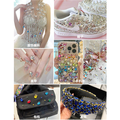 1440 pcs/bag 4mm/5mm solid single-claw rhinestone perforated hand-sewn drill thickened bottom support, luggage, clothing accessories, accessories, four-corner single-claw hand-sewn drill