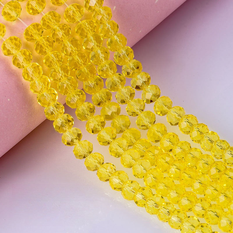 6/8mm Flat Crystal Glass Beads DIY Hand String Necklace Accessories