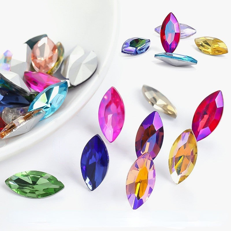 5*10/6*12mm 50pcs Fashion Crystal Navette Fancy Pointback Crystal DIY Jewelry Glass Rhinestone