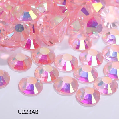 4/5/6 mm flat bottom crystal resin diamond AB color transparent U series acrylic nail drill large package 5,000 pcs
