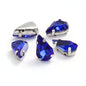 50pcs 8*13mm Thin Drop Sew on Rhinestone with Silver Claw Crystal for DIY Handmade Accessories