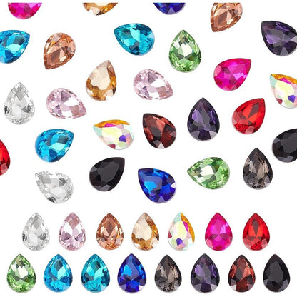 20*30mm 10pcs Water Drop Crystal Point Back Rhinestone for DIY Decoration