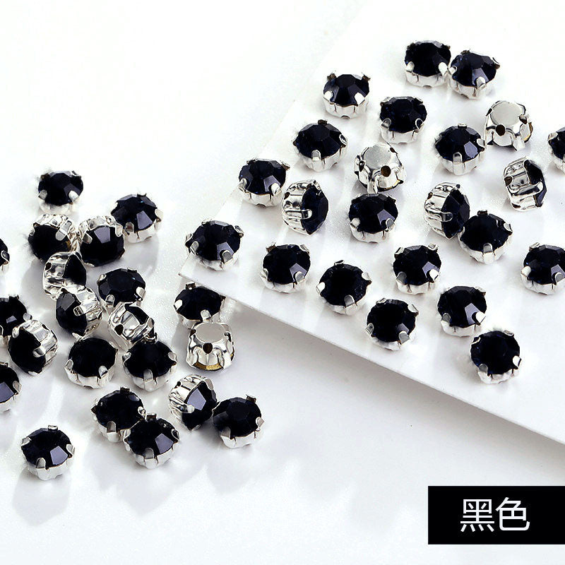 1440 pcs/bag 4mm/5mm solid single-claw rhinestone perforated hand-sewn drill thickened bottom support, luggage, clothing accessories, accessories, four-corner single-claw hand-sewn drill