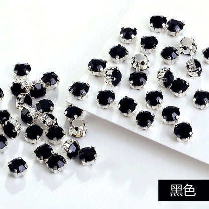 1440 pcs/bag 4mm/5mm solid single-claw rhinestone perforated hand-sewn drill thickened bottom support, luggage, clothing accessories, accessories, four-corner single-claw hand-sewn drill
