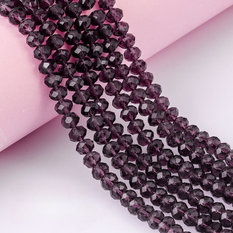 6/8mm Flat Crystal Glass Beads DIY Hand String Necklace Accessories