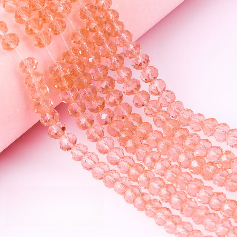 6/8mm Flat Crystal Glass Beads DIY Hand String Necklace Accessories