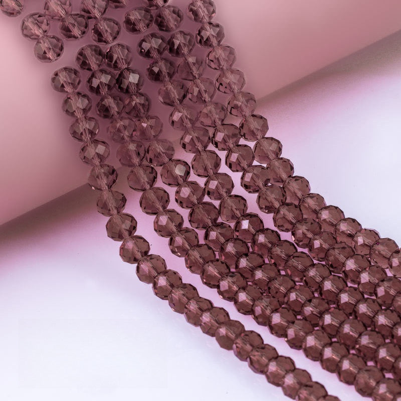 6/8mm Flat Crystal Glass Beads DIY Hand String Necklace Accessories