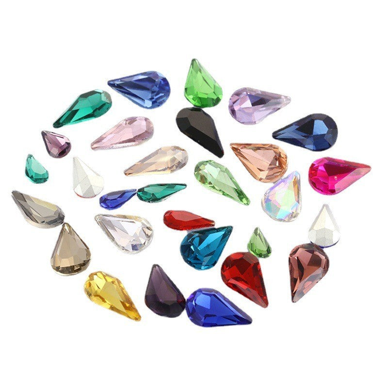 5*8/6*10mm 50PCS water Drop Nail Art Crystal Glass Rhinestone for Crafts