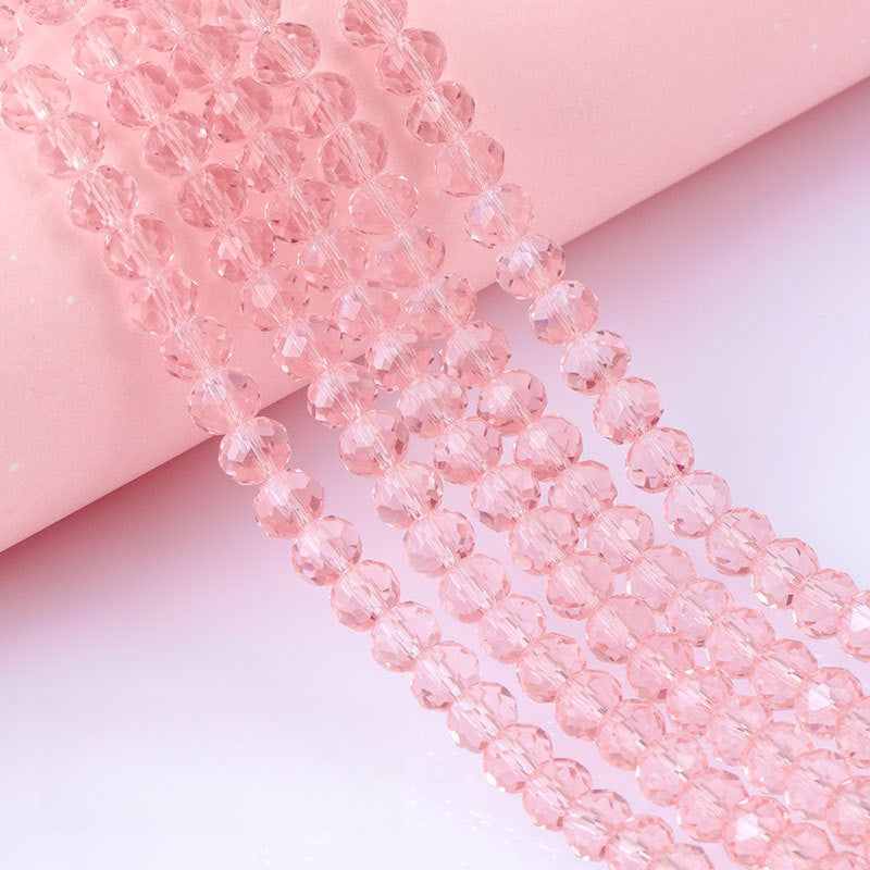 6/8mm Flat Crystal Glass Beads DIY Hand String Necklace Accessories