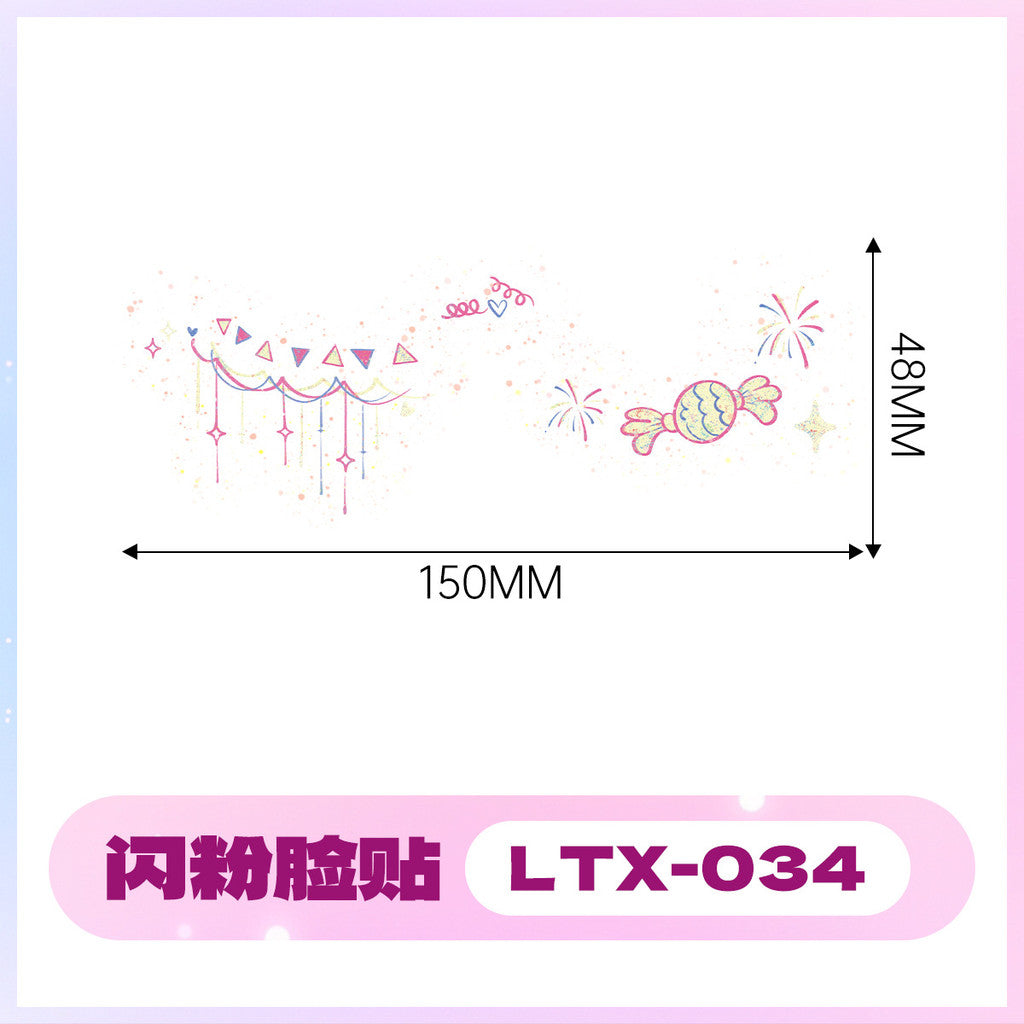 2025 New Glitter Makeup Stickers Music Festival Concert Party Party Disposable Face Stickers