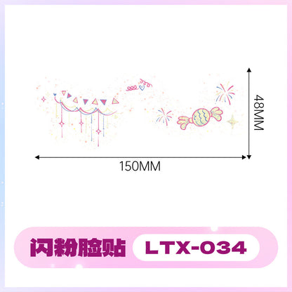 2025 New Glitter Makeup Stickers Music Festival Concert Party Party Disposable Face Stickers