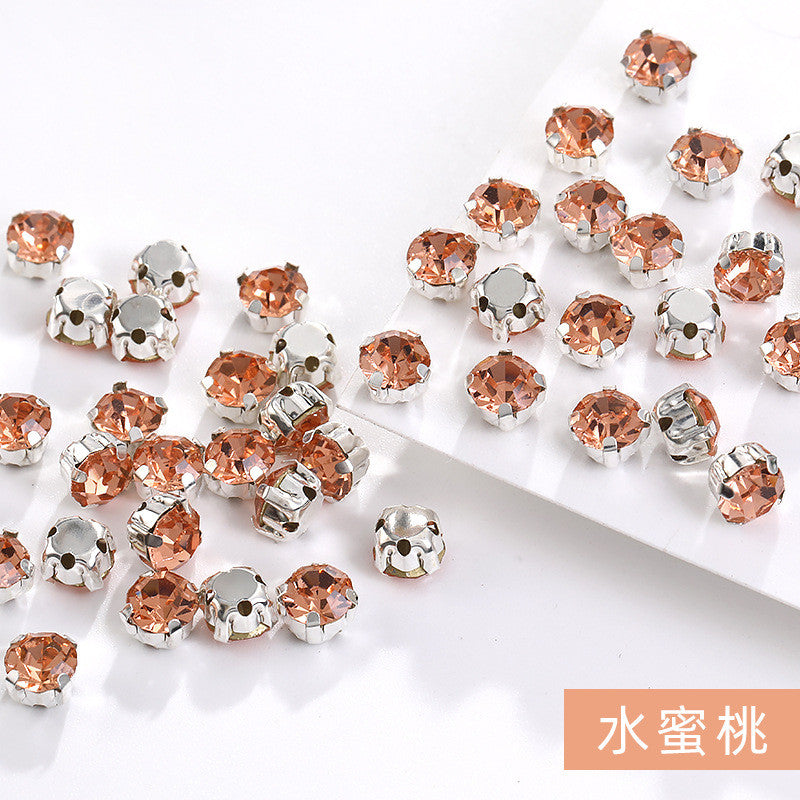 1440 pcs/bag 4mm/5mm solid single-claw rhinestone perforated hand-sewn drill thickened bottom support, luggage, clothing accessories, accessories, four-corner single-claw hand-sewn drill