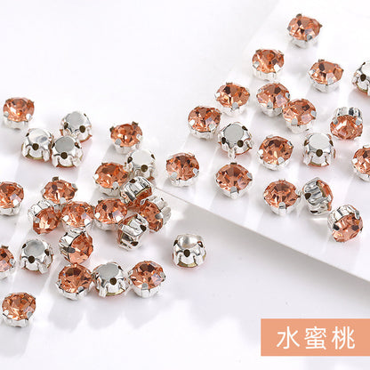 1440 pcs/bag 4mm/5mm solid single-claw rhinestone perforated hand-sewn drill thickened bottom support, luggage, clothing accessories, accessories, four-corner single-claw hand-sewn drill