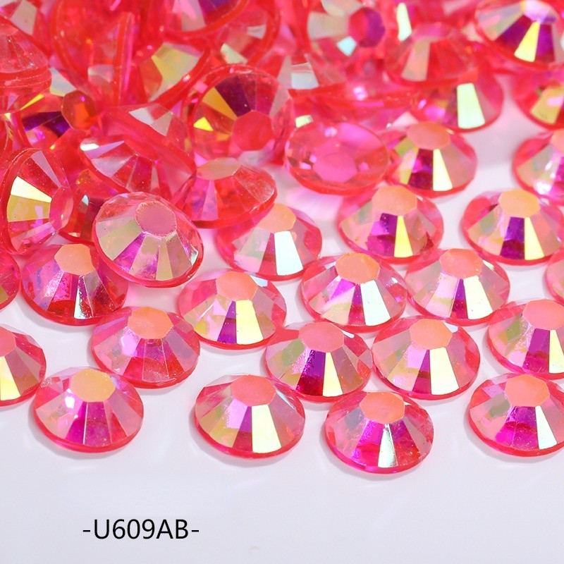 4/5/6 mm flat bottom crystal resin diamond AB color transparent U series acrylic nail drill large package 5,000 pcs