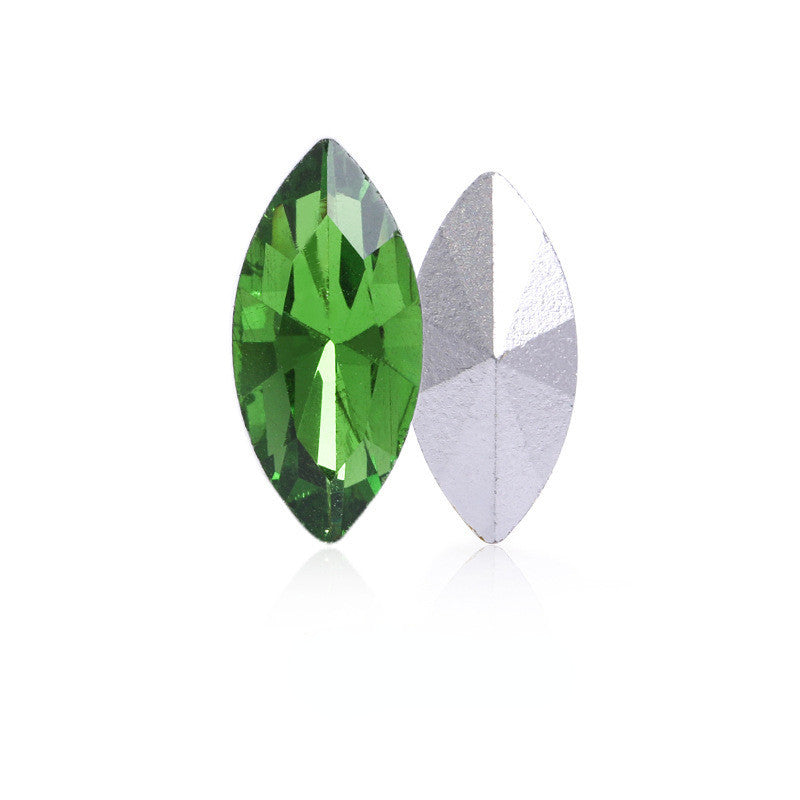 7*15/9*18mm 50pcs Navette Crystal Shiny Glass Rhinestone for Garment Shoes Bag Decoration
