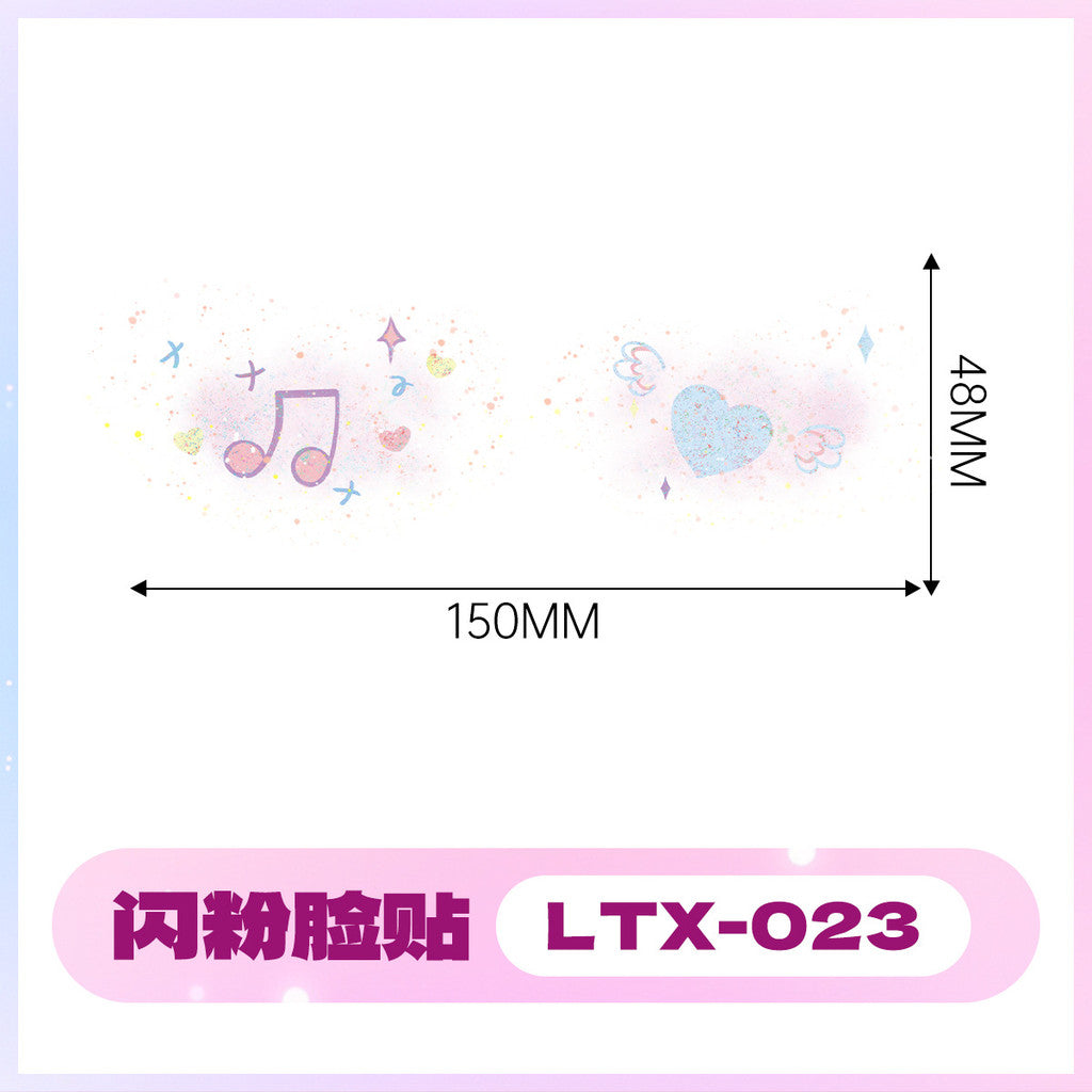2025 New Glitter Makeup Stickers Music Festival Concert Party Party Disposable Face Stickers