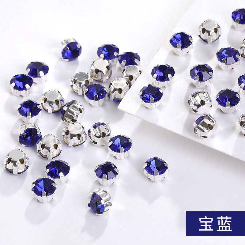 1440 pcs/bag 4mm/5mm solid single-claw rhinestone perforated hand-sewn drill thickened bottom support, luggage, clothing accessories, accessories, four-corner single-claw hand-sewn drill