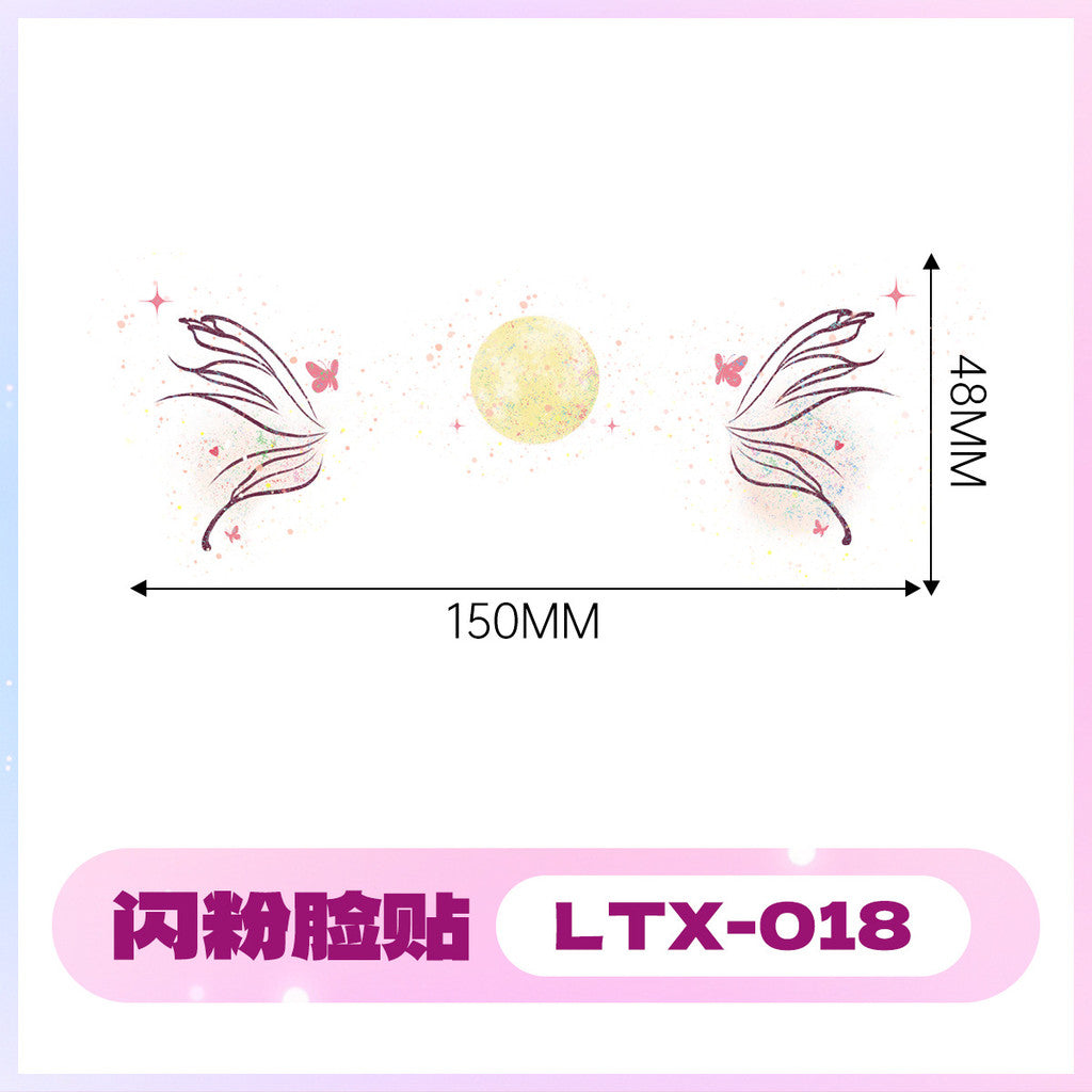 2025 New Glitter Makeup Stickers Music Festival Concert Party Party Disposable Face Stickers