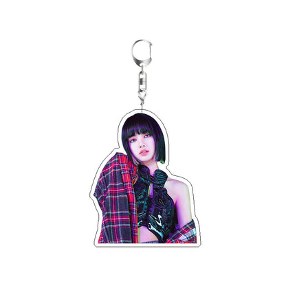 Korean Girl Group BP Keychain Double-sided Sandwich Acrylic Schoolbag Pendant