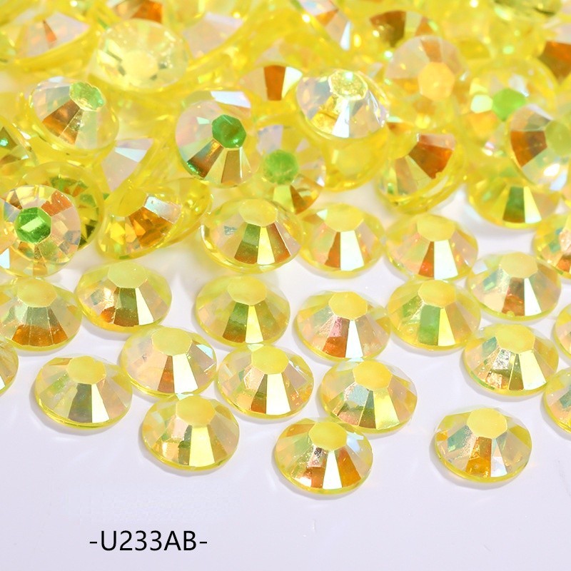 4/5/6 mm flat bottom crystal resin diamond AB color transparent U series acrylic nail drill large package 5,000 pcs