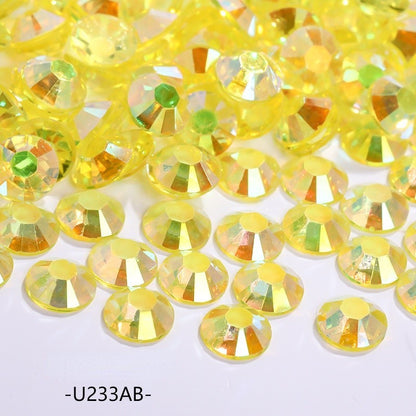 4/5/6 mm flat bottom crystal resin diamond AB color transparent U series acrylic nail drill large package 5,000 pcs