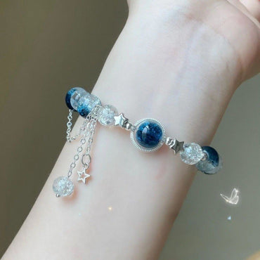Blue Galaxy Burst Flash Bracelet Students String Blue Sky Stars Universe Send Sister Gifts