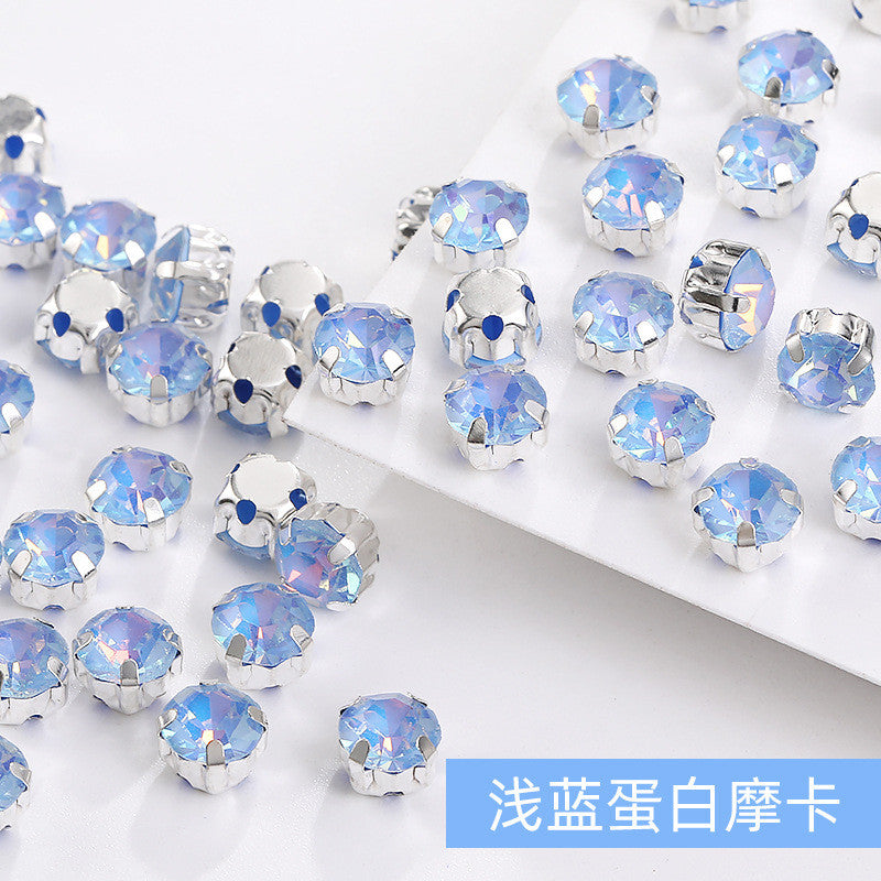 1440 pcs/bag 4mm/5mm solid single-claw rhinestone perforated hand-sewn drill thickened bottom support, luggage, clothing accessories, accessories, four-corner single-claw hand-sewn drill