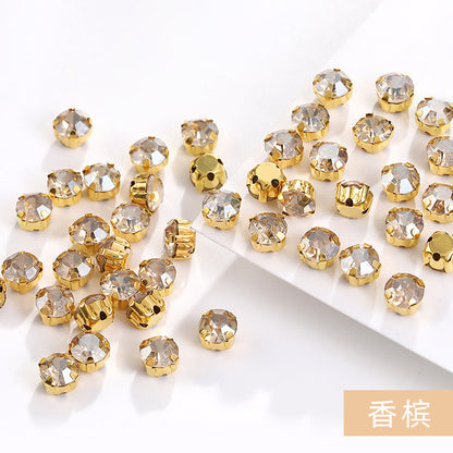 1440 pcs/bag 4mm/5mm solid single-claw rhinestone perforated hand-sewn drill thickened bottom support, luggage, clothing accessories, accessories, four-corner single-claw hand-sewn drill