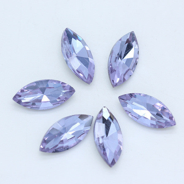 7*15/9*18mm 50pcs Navette Crystal Shiny Glass Rhinestone for Garment Shoes Bag Decoration