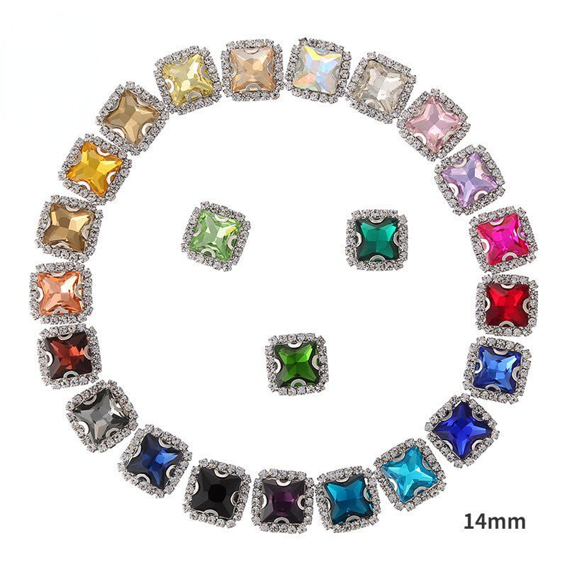 14mm 10PCS Large Size Crystal Sew on Crystal Rhinestone with Gold/Sliver Claw