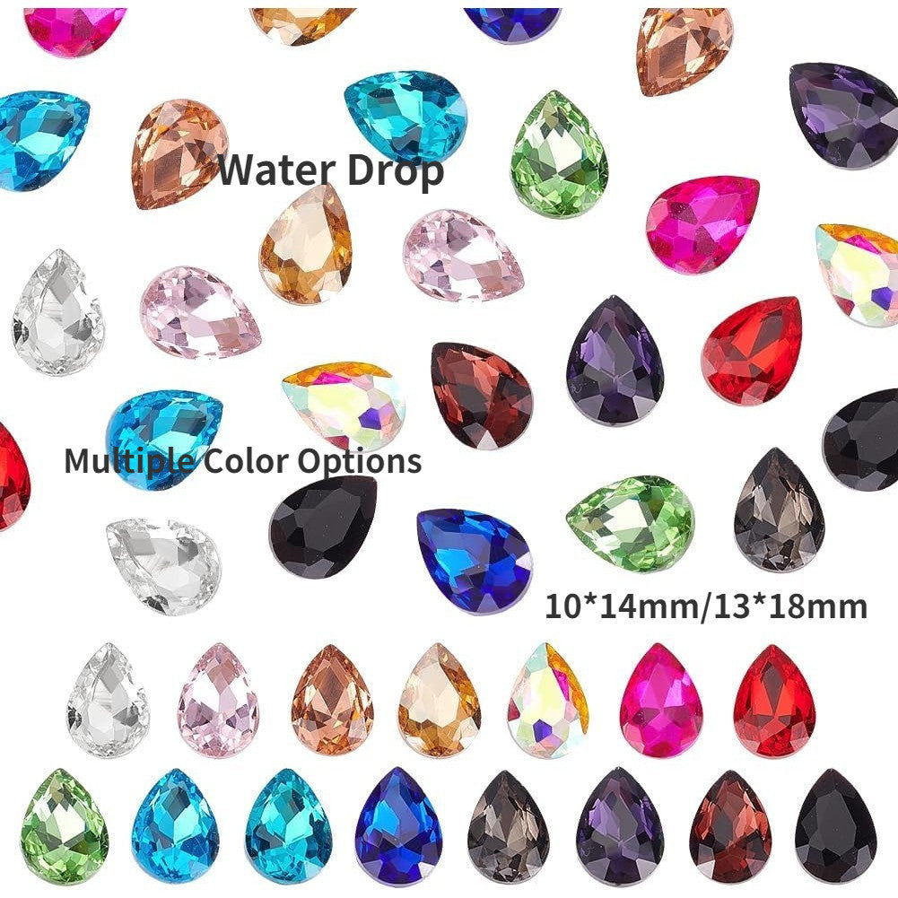 10*14/13*18mm 50pcs Drop Crystal Jewelry Making Using Rhinestone For DIY Handmade