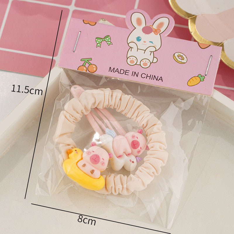 Girl Sweet Series Cute Bear Hair Clip Bangs Clip Scrunchie Student Gift