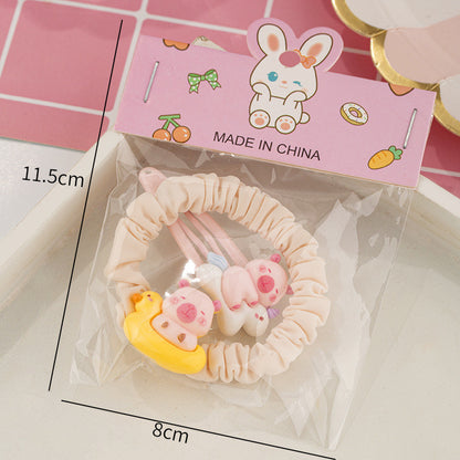 Girl Sweet Series Cute Bear Hair Clip Bangs Clip Scrunchie Student Gift