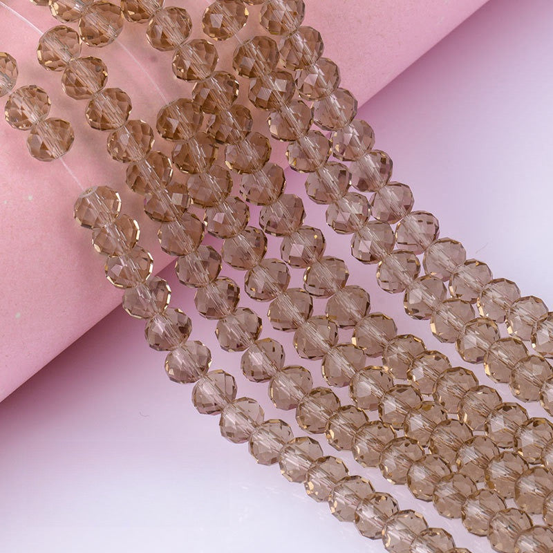 6/8mm Flat Crystal Glass Beads DIY Hand String Necklace Accessories