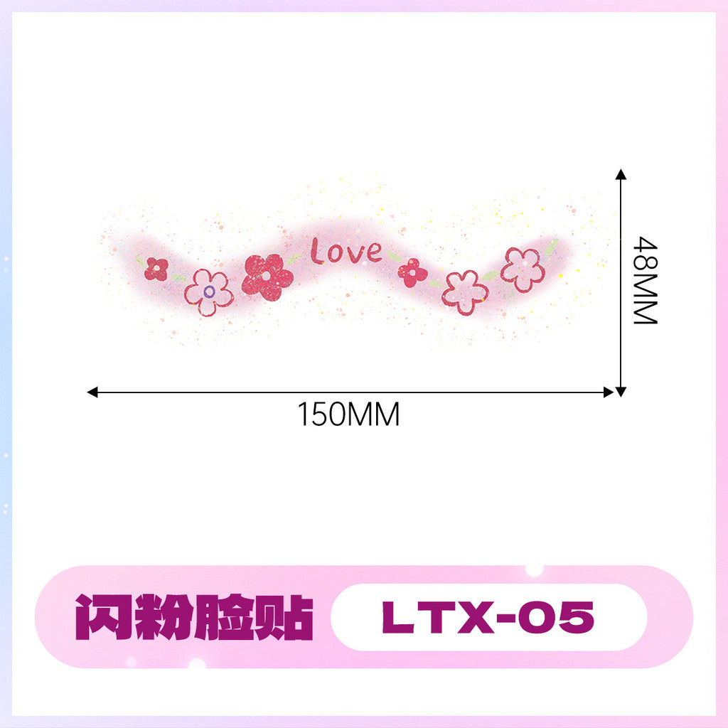 2025 New Glitter Makeup Stickers Music Festival Concert Party Party Disposable Face Stickers