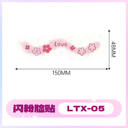 2025 New Glitter Makeup Stickers Music Festival Concert Party Party Disposable Face Stickers