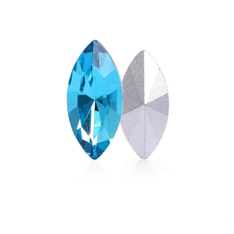 7*15/9*18mm 50pcs Navette Crystal Shiny Glass Rhinestone for Garment Shoes Bag Decoration