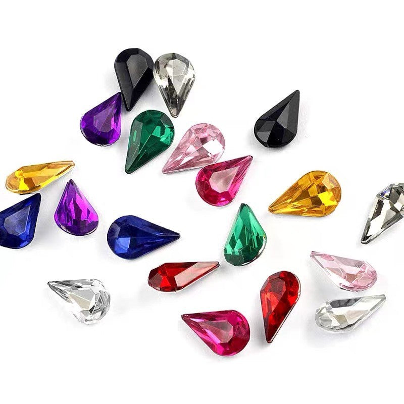 5*8/6*10mm 50PCS water Drop Nail Art Crystal Glass Rhinestone for Crafts