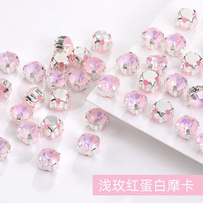 1440 pcs/bag 4mm/5mm solid single-claw rhinestone perforated hand-sewn drill thickened bottom support, luggage, clothing accessories, accessories, four-corner single-claw hand-sewn drill