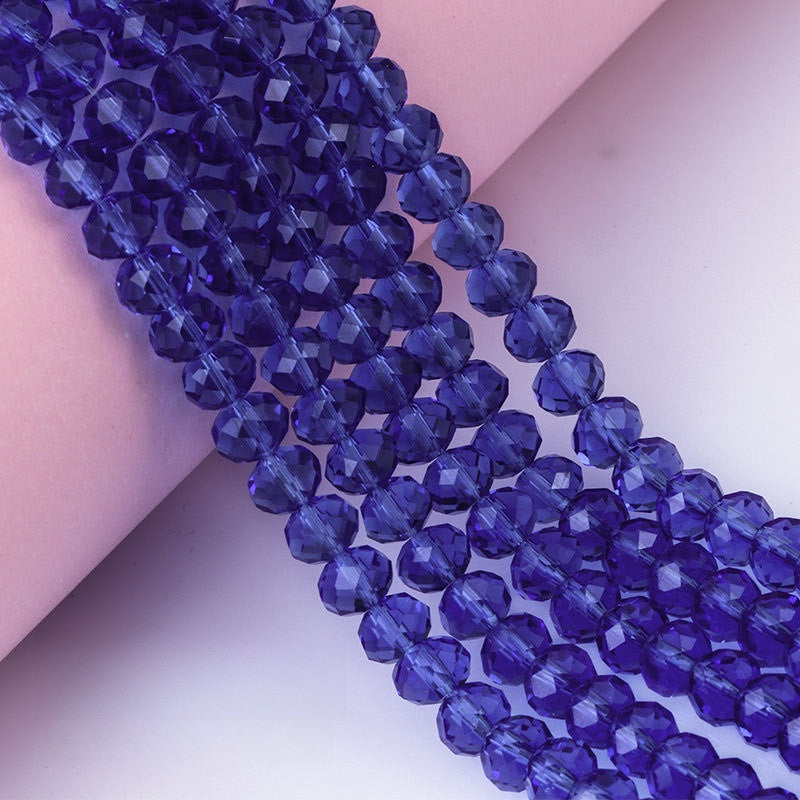 6/8mm Flat Crystal Glass Beads DIY Hand String Necklace Accessories