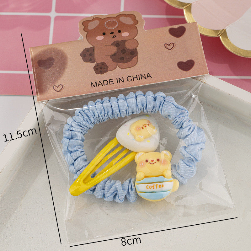 Girl Sweet Series Cute Bear Hair Clip Bangs Clip Scrunchie Student Gift