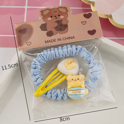 Girl Sweet Series Cute Bear Hair Clip Bangs Clip Scrunchie Student Gift