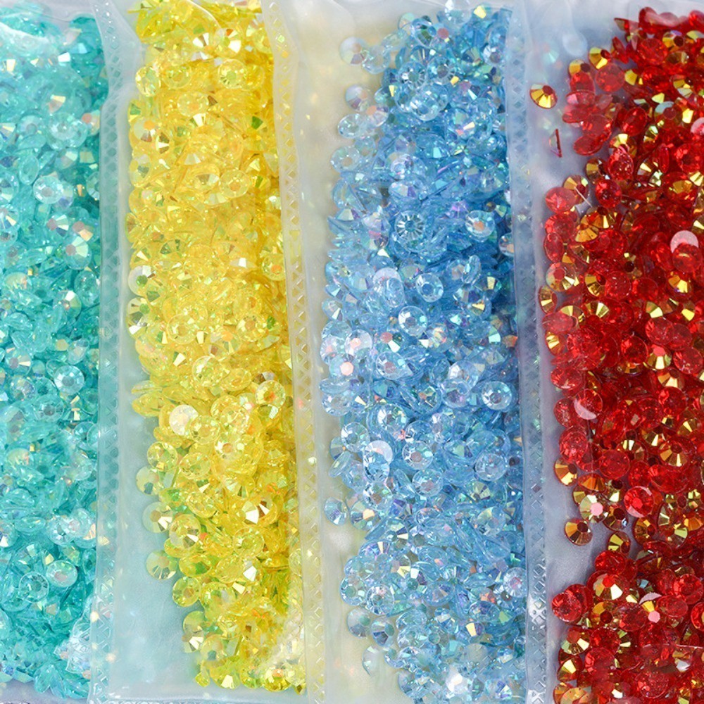 4/5/6 mm flat bottom crystal resin diamond AB color transparent U series acrylic nail drill large package 5,000 pcs