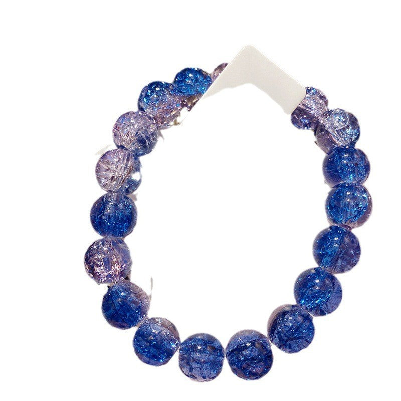 Cracked Starry Sky Bracelet with Glass Beads Two-color Crystal Bracelet