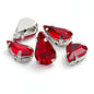 50pcs 8*13mm Thin Drop Sew on Rhinestone with Silver Claw Crystal for DIY Handmade Accessories