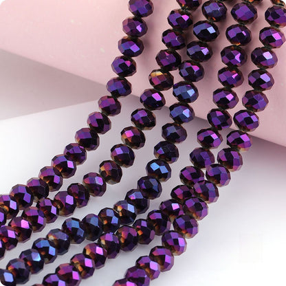 6/8mm Flat Crystal Glass Beads DIY Hand String Necklace Accessories