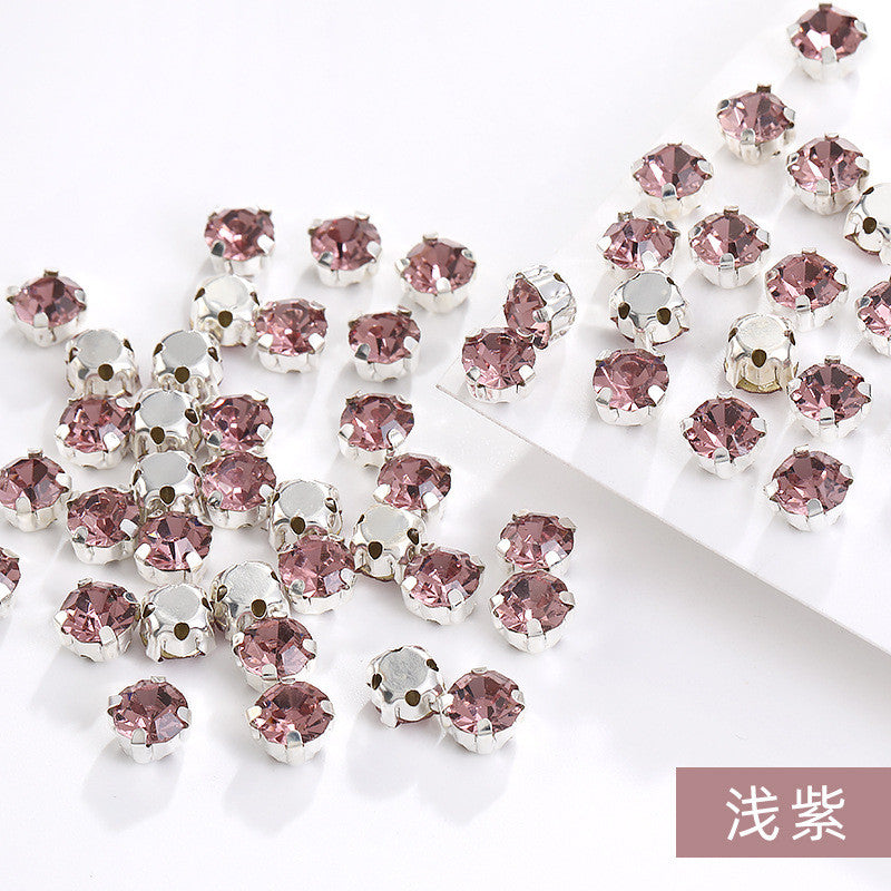 1440 pcs/bag 4mm/5mm solid single-claw rhinestone perforated hand-sewn drill thickened bottom support, luggage, clothing accessories, accessories, four-corner single-claw hand-sewn drill