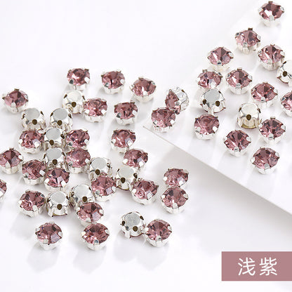 1440 pcs/bag 4mm/5mm solid single-claw rhinestone perforated hand-sewn drill thickened bottom support, luggage, clothing accessories, accessories, four-corner single-claw hand-sewn drill