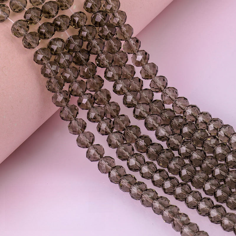 6/8mm Flat Crystal Glass Beads DIY Hand String Necklace Accessories